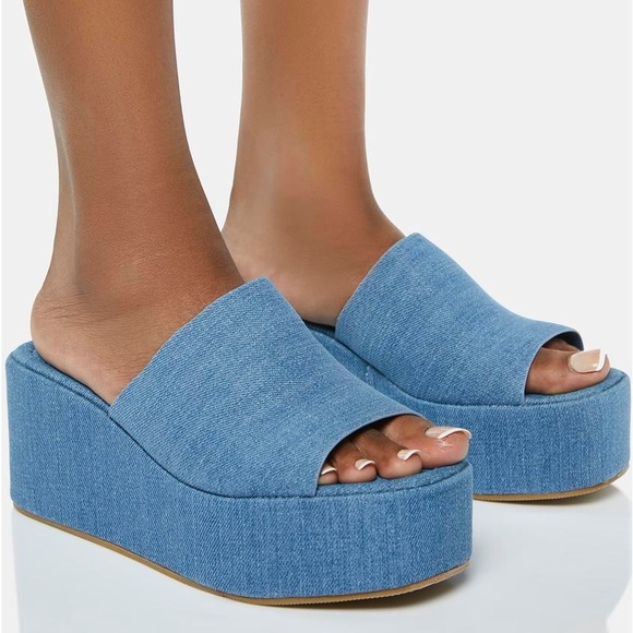 Pazzle - denim platform sandals. Brand new! 7.5 - Picture 3 of 8